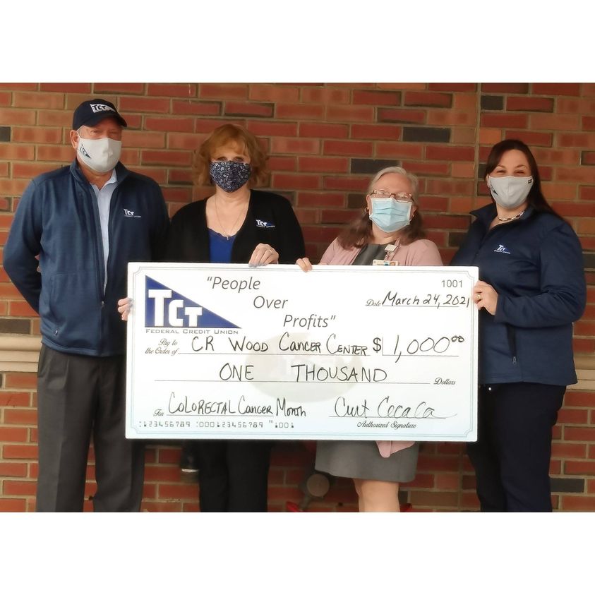TCT makes donation to Glens Falls Hospital C.R. Wood Cancer Center
